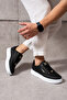 907 Black Lace-Up White Sole Comfortable Men's Sports Shoes - 7