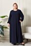 Women's Large Size Hijab Zippered Side Tie Gown Oversize Dress - 5