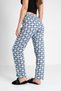 Cotton Thin Breathable Fabric Ribbon Waist Detailed Printed Pocketless Women's Pajama Bottoms - 3