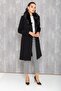 Men's Fur-Trimmed Collar Removable Fur Coat Black 3620-y - 4