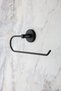 Black Covered Toilet Paper Holder/Bathrobe Hanger/Paper Towel Holder/Soap Dispenser/Toothbrush Holder 5-Piece Bathroom Set - 3