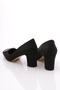 Square Buckle Heeled Shoes Black Scuba 8273378 - 3