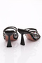 Women's Four Color Striped Heeled Slippers - 3
