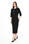 Button Detailed Covered Pocket Dress Midi Length Dress 262