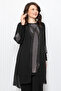 Stone Print Detailed Double Suit Black Tbs952 - 3