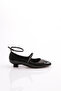 Women's Black Patent Leather Ballerinas - Ankle Strap and Belt 3421535