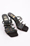 Women's Four Color Striped Heeled Slippers - 2