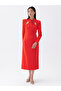 Padded Tie Collar Midi Dress - 2