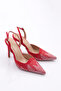 Women's Stone Front Evening Dress Shoes Red Satin 614321085 - 2