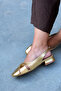 Goldie Gold Plain Casual Women's Ballerinas - 3