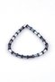 Silver Gray - Blue Colored Hematite Natural Stone Bracelet 5 x 3 mm Rondel Cut - 2