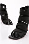 6901 Women's Back Zipper Heeled Evening Dress Shoes Black - 4