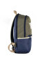 Double Compartment Unisex School Backpack Khaki-Dark Blue / 03859 - 3