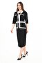 White Garni Detailed Button Detailed Suit Look Dress 7114