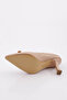 Women's Flat and Reverse Letter C Buckle Silver Stone Pointed Toe Heeled Shoes Beige 2485297 - 5