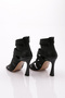 6901 Women's Back Zipper Heeled Evening Dress Shoes Black - 3