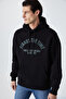 Wulf Men's Organic Fabric Soft Fleece Hooded Black Sweatshirt with Kangaroo Pocket - 3