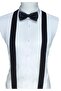 Black Color Trouser Suspenders and Bow Tie Set - 3