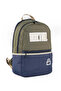 Double Compartment Unisex School Backpack Khaki-Dark Blue / 03859 - 2