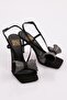 0365 Women's Flat Toe Ribbon Detailed Heels Black Matte Satin - 2