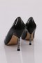 917 Women's Square Buckle Heeled Shoes Black Snake - 3