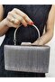 Women's Laser Platinum Evening Clutch Night Chain Wedding Bag - 3