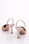 Women's Heeled Evening Dress Shoes Gold Satin 52653378 - 3