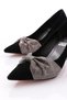 820 Women's Stone Embroidered Ribbon Detailed Heeled Shoes - 4