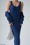 Indigo Women's Knitwear Set - Sling Dress and Cardigan - 4