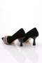 820 Women's Stone Embroidered Ribbon Detailed Heeled Shoes - 3