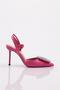 Women's Round Stone Detailed Heeled Shoes Fuchsia 61772859