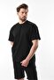 Black Overfit Printed Men's Shorts T-Shirt Suit E7302 - 4