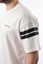 Ecru Stripe Detailed Men's Shorts T-Shirt Set E7301 - 6