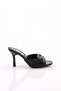 6304 Women's Heeled Slippers with Metal Accessories Black Matte