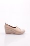Women's Rubber Detailed Wedge Sole Comfort Shoes Ecru Napa 34423
