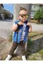 Boy's Denim Vest / Gabardine Trousers / Suprem T-Shirt 3-Piece Combination - Holiday Wear - 3