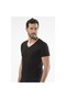 1306 V-Neck Short Sleeve Men's T-shirt - Black