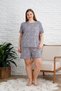 Plus Size Women's Sleepwear with Short Sleeve Shorts - 2