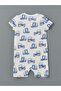 Turquoise Crew Neck Baby Boy Combed Cotton Jumpsuit 2-Piece - 6