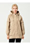 Women's Hooded Lined Beige Trench Coat Demi - 2