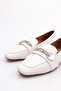 5002 Women's Silver Stone Accessory Ballerina White Wrinkled Patent Leather - 4
