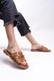Elyeraera Women's Genuine Leather Slippers 00120761 Tan - 4