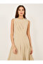 Solid Sleeveless A-Line Midi Dress - 3