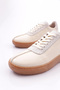 Women's Lace-Up Sneaker Shoes Off-White Suede 457212453 - 4