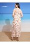 All-Over Floral Print Ruffled Strappy Maxi Dress - 3