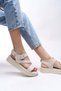 Dhorekh Women's Sandals 00121010 Beige - 5