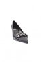 Fb-39-1563 Women's Pearl Stone Twist Accessory Heeled Shoes Black Wrinkled Patent Leather - 2