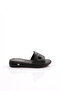 1391-22Y Women's Chain Embroidered Thick Band Slippers Black
