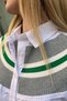 Women's White Knitted Collar Detailed Loose Boyfriend Cotton Shirt - Green - 5
