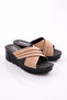 2132-22Y Women's Cross Banded Slippers Mink - 2